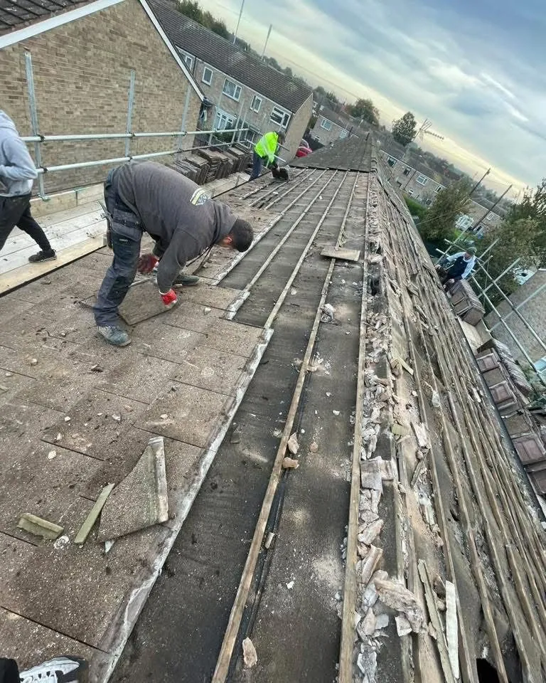 Roof strip and re-felt in progress in Cullompton